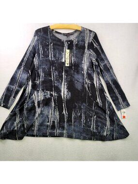 Robert Kitchen A Line Tunic Top M Black Oversized Festival Artsy Fairy Grunge